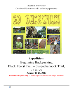 Beginning Backpacking, Black Forest Trail