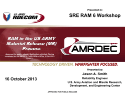 RAM in the US ARMY Materiel Release