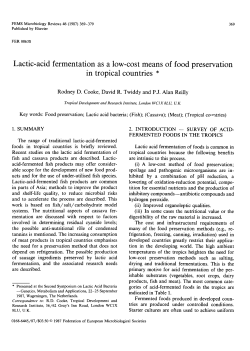 Lactic-acid fermentation as a low-cost means of food preservation in