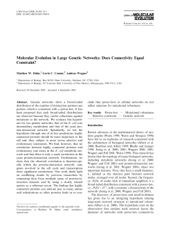 Molecular Evolution in Large Genetic Networks: Does Connectivity