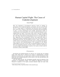 Human Capital Flight: The Cause of Underdevelopment