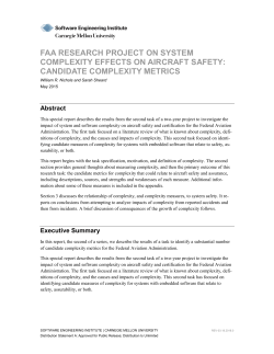 FAA Research Project on System Complexity Effects on
