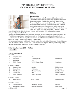 Piano Program 2016