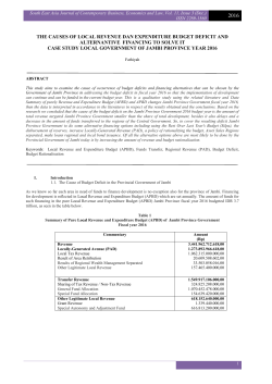 the causes of local revenue dan expenditure budget deficit and