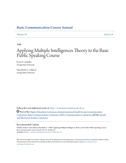 Applying Multiple Intelligences Theory to the Basic