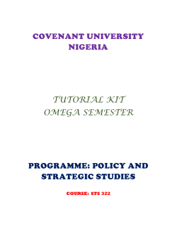sts322 tutorial kit - Covenant University