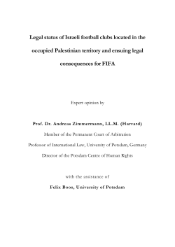 Legal status of Israeli football clubs located in the