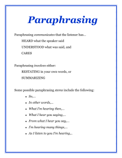 Paraphrasing