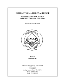 the international haccp alliance haccp training program