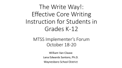 The Write Way!: Effective Core Writing