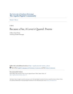 Because a Fire, A Lover`s Quarrel: Poems
