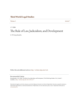 The Rule of Law, Judicialism, and Development
