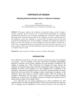 Portraits of Design. Mediating Modernist Design Culture in a