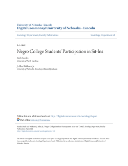 Negro College Students` Participation in Sit-Ins