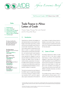 Trade Finance in Africa: Letters of Credit