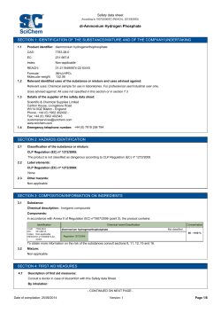 di-Ammonium Hydrogen Phosphate SECTION 1: IDENTIFICATION
