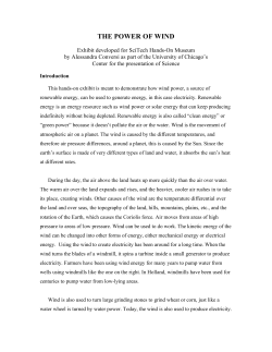 the power of wind - Center for the Presentation of Science