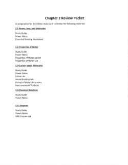 Chapter 2 Review Packet