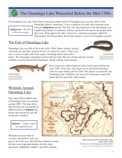 The Onondaga Lake Watershed Before the Mid