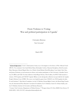 From Violence to Voting: War and political participation in Uganda*