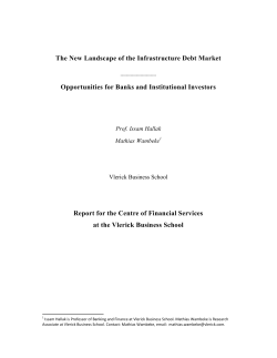 The new landscape of the infrastructure debt market. Opportunities