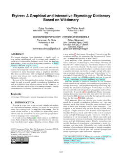 Etytree: A Graphical and Interactive Etymology Dictionary Based on