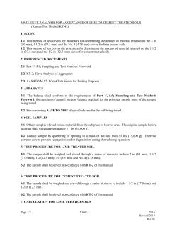 5.9.42 SIEVE ANALYSIS FOR ACCEPTANCE OF LIME OR