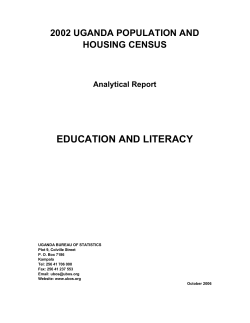 education and literacy - Uganda Bureau of Statistics