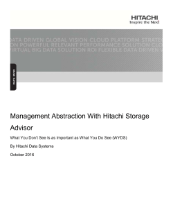 Management Abstraction with Hitachi Storage Advisor