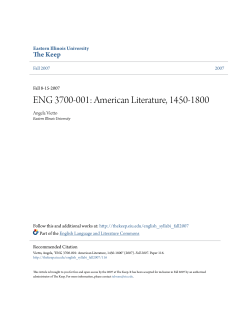 ENG 3700-001: American Literature, 1450-1800