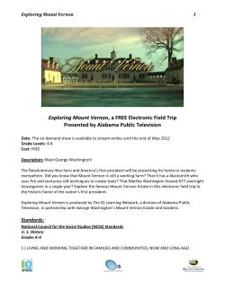 Exploring Mount Vernon, a FREE Electronic Field Trip Presented by