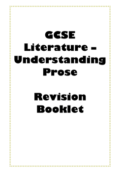 English Literature Understanding Prose Revision Booklet PDF File
