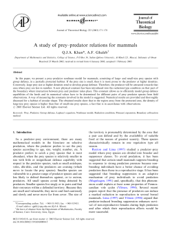A study of prey&ndash;predator relations for mammals