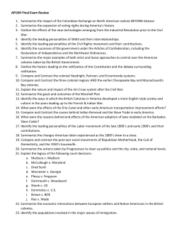 APUSH Final Exam Review 1. Summarize the impact of the