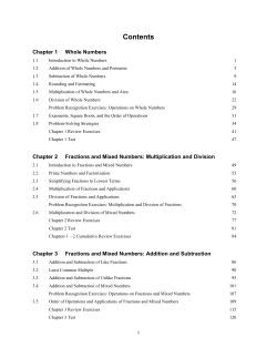 Chapter 1 Whole Numbers
