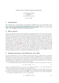 Ocean wave model output parameters