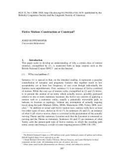 Fictive Motion: Construction or Construal?