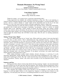 Thematic Dissonance: No Wrong Notes - Conn