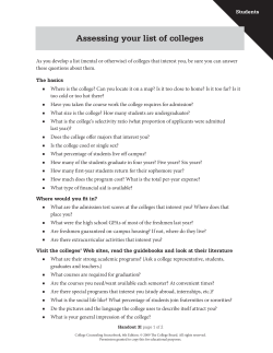 Applying 101 - How to Finalize Your College List