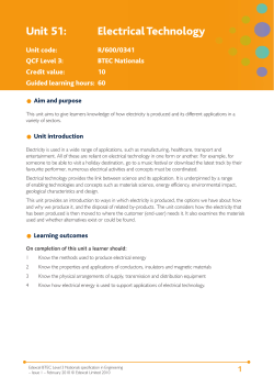 Unit 51: Electrical Technology - Edexcel