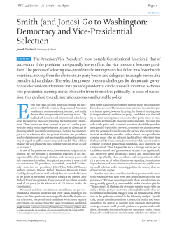 Smith (and Jones) Go to Washington: Democracy