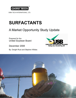 Surfactants Market Opportunity Study - January 2009