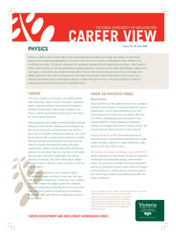 career view - Victoria University of Wellington