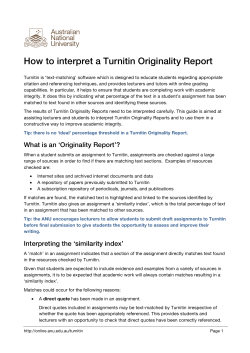 How to interpret a Turnitin Originality Report - Services