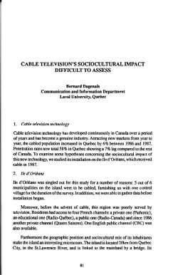 cable television`s sociocultural impact difficult to assess