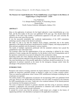 The Polymers for LRW Solidification