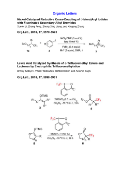Organic Letters - Fluorine notes
