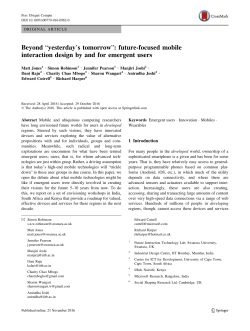 Beyond &ldquo;yesterday`s tomorrow&rdquo;: future-focused mobile