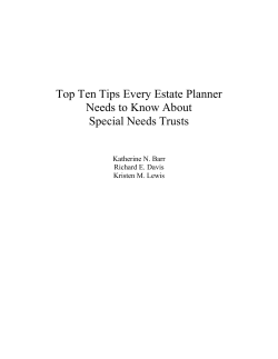 Top Ten Tips Every Estate Planner Needs to Know About Special