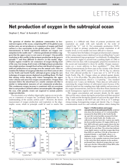 Net production of oxygen in the subtropical ocean